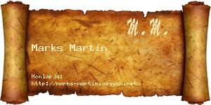 Marks Martin névjegykártya